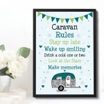 Caravan Rules Sign Novelty Caravan Sign Framed Print Retirement