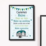 Caravan Rules Sign Novelty Caravan Sign Framed Print Retirement