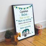 Caravan Rules Sign Novelty Caravan Sign Framed Print Retirement