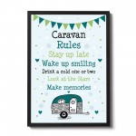 Caravan Rules Sign Novelty Caravan Sign Framed Print Retirement