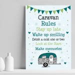 Caravan Rules Sign Novelty Caravan Sign Print Retirement Gift