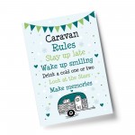 Caravan Rules Sign Novelty Caravan Sign Print Retirement Gift