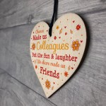 Wooden Heart Chance Made Us Colleagues Friendship Gift Thank You
