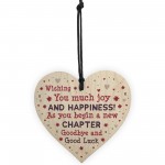 New Job Gift For Colleague Wooden Heart Leaving Good Luck Gift