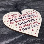 New Job Gift For Colleague Wooden Heart Leaving Good Luck Gift