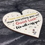 Wood Heart Gift For Colleague Friendship Gift Thank You Leaving