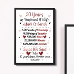 Personalised 50th Wedding Gift Framed Print 50th Anniversary