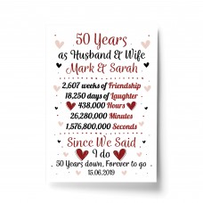 Personalised 50th Wedding Gift Print 50th Anniversary Husband