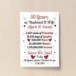 Personalised 50th Wedding Gift Print 50th Anniversary Husband