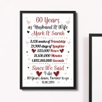Personalised 60th Wedding Gift Framed Print 60th Anniversary