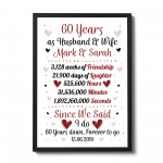 Personalised 60th Wedding Gift Framed Print 60th Anniversary