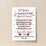 Personalised 60th Wedding Gift Print 60th Anniversary Husband 