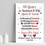 Personalised 60th Wedding Gift Print 60th Anniversary Husband 