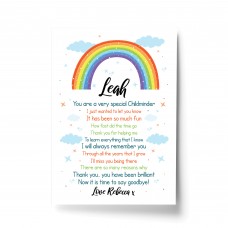 Personalised Rainbow Childminder Gift Print Thank You Teacher