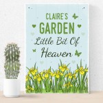 Personalised Garden Sign Little Bit Of Heaven Outdoor Sign