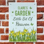 Personalised Garden Sign Little Bit Of Heaven Outdoor Sign