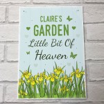 Personalised Garden Sign Little Bit Of Heaven Outdoor Sign