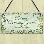 Memory Garden Sign Personalised Memorial Gift For Summer House