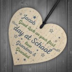 Personalised First Day of School Gift Wood Heart Back To School 