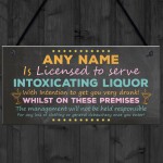 Personalised Pub Bar Shed Licensee Sign Man Cave Shed BBQ Sign
