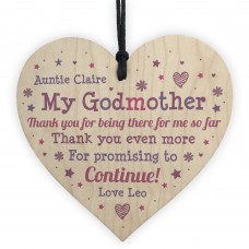 Personalised Godmother Gift Wood Heart Godparent Gift Thank You