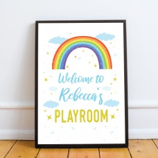 Personalised Kids Play Room Wall Print Nursery Decorations Art