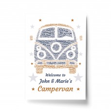 Campervan Sign Personalised Word Art Print VW Camper Decor