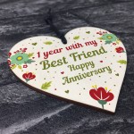 1st Wedding Anniversary Gift For Husband Wife Wooden Heart Gifts