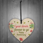 Funny 1st Wedding Anniversary Gift Wood Heart Husband Wife Gift