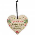 Funny 1st Wedding Anniversary Gift Wood Heart Husband Wife Gift
