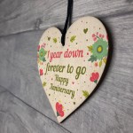 Funny 1st Wedding Anniversary Gift Wood Heart Husband Wife Gift