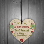 10th Wedding Anniversary Gift For Husband Wife Wooden Heart Gift