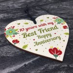 10th Wedding Anniversary Gift For Husband Wife Wooden Heart Gift