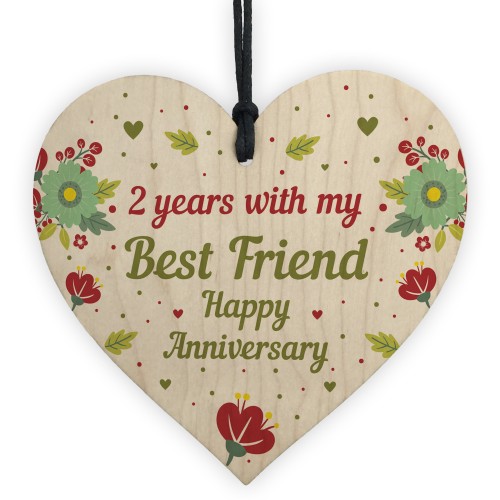 2nd Wedding Anniversary Gift For Husband Wife Wooden Heart Gifts