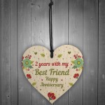 2nd Wedding Anniversary Gift For Husband Wife Wooden Heart Gifts