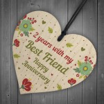 2nd Wedding Anniversary Gift For Husband Wife Wooden Heart Gifts