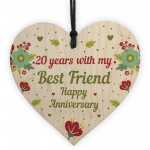 20th Wedding Anniversary Gift For Husband Wife Wooden Heart Gift