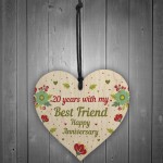 20th Wedding Anniversary Gift For Husband Wife Wooden Heart Gift