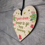 Funny 4th Wedding Anniversary Gift Wooden Heart Husband Wife