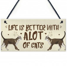 Alot Of Cats Sign Home Funny Crazy Cat Lady Sign Cat Lover Gift 