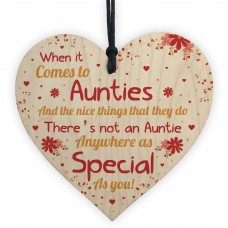 Special Auntie Gift Wood Heart Christmas Birthday Gift For Aunt