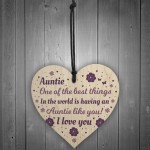 Thank You Auntie Gift Wood Heart Auntie Birthday Christmas Gift