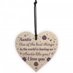 Thank You Auntie Gift Wood Heart Auntie Birthday Christmas Gift