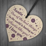 Thank You Auntie Gift Wood Heart Auntie Birthday Christmas Gift