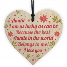Gift for Auntie Birthday Gift Xmas Gift Wood Heart Sister Gifts