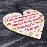 Gift for Auntie Birthday Gift Xmas Gift Wood Heart Sister Gifts