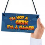 Novelty Geek Gamer Gift Hanging Gaming Sign Cartoon Boys Bedroom