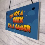 Novelty Geek Gamer Gift Hanging Gaming Sign Cartoon Boys Bedroom