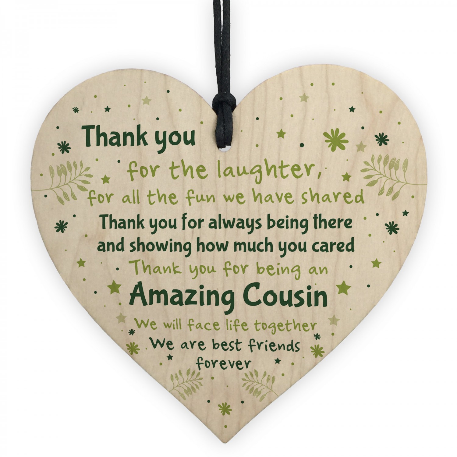 RED OCEAN Got The Best Cousins Wooden Heart Family Plaque Thank You Gift Birthday Present