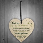 Thank You Gift For Cousin Wood Heart Cousin Birthday Christmas